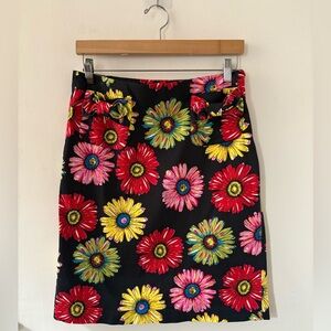 Bright Colorful Daisies Daisy Print Andrea Viccaro Cotton Floral Skirt Size 12